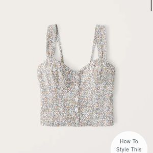 Abercrombie Pleated Wide Strap Button-Through Cami